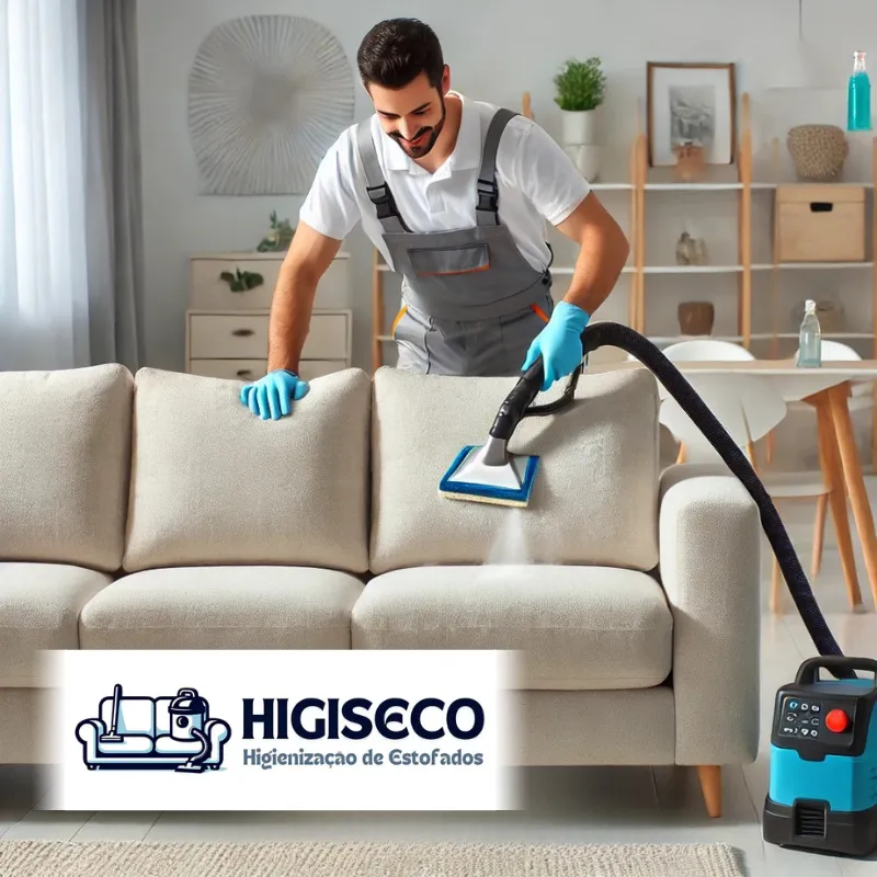Profissional realizando lavagem de sofá valor em Catanduva em ambiente residencial moderno